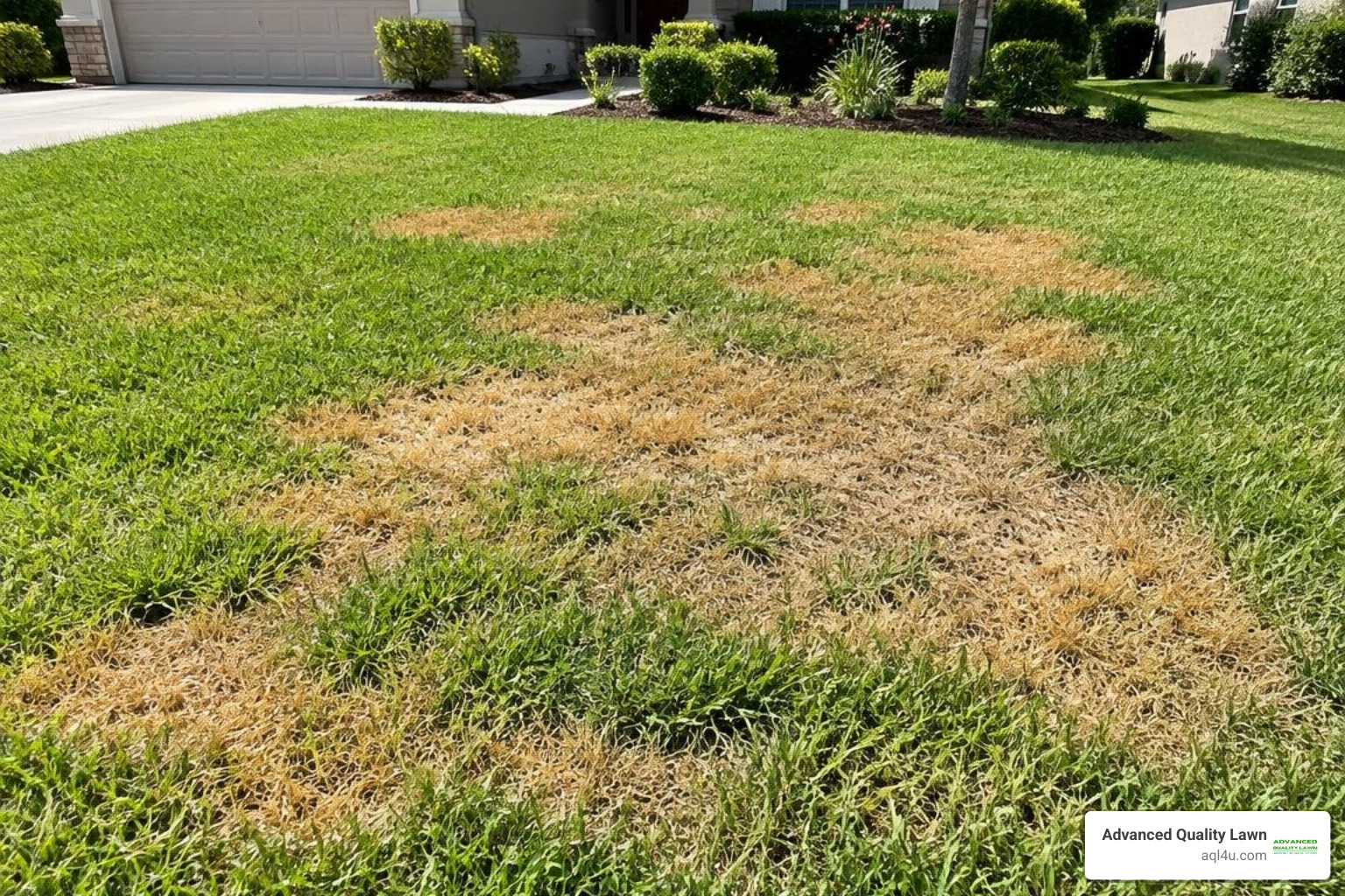 Chinch bug damage on St. Augustine grass