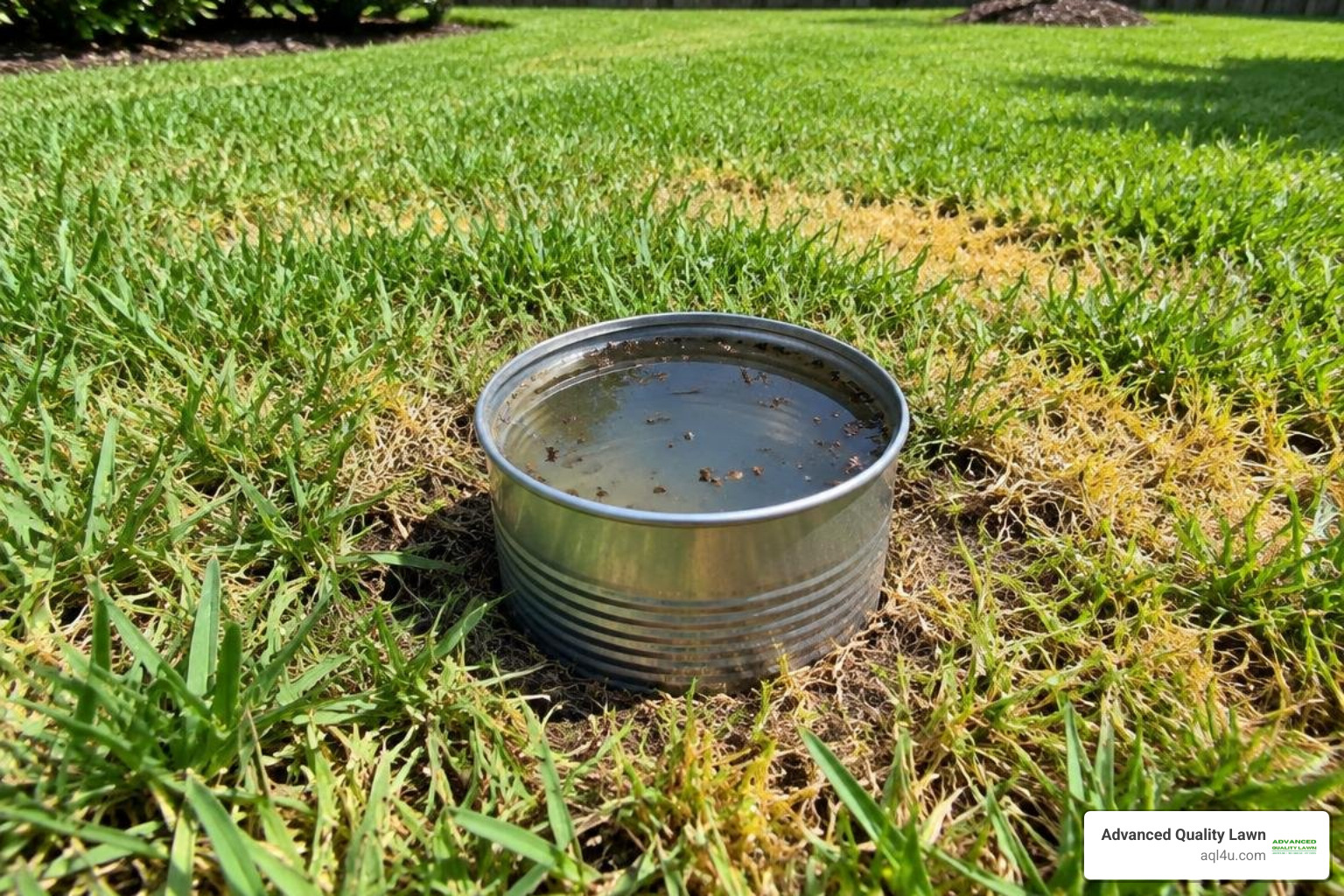 Coffee can flotation test setup in turf
