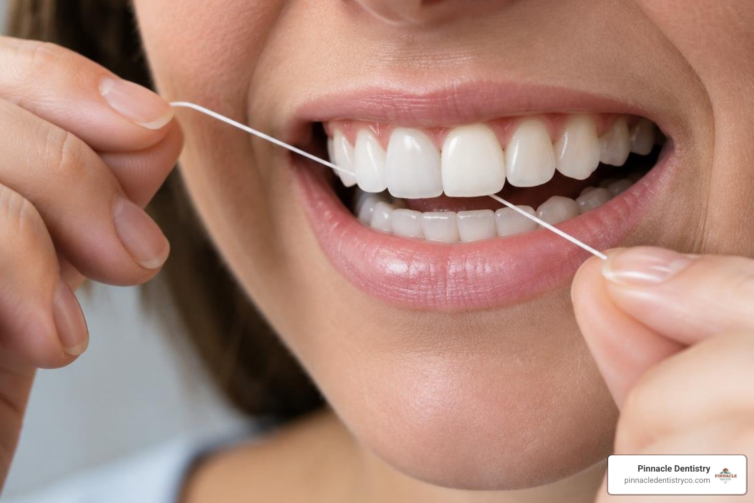 Flossing and interdental cleaning around dental crown restoration