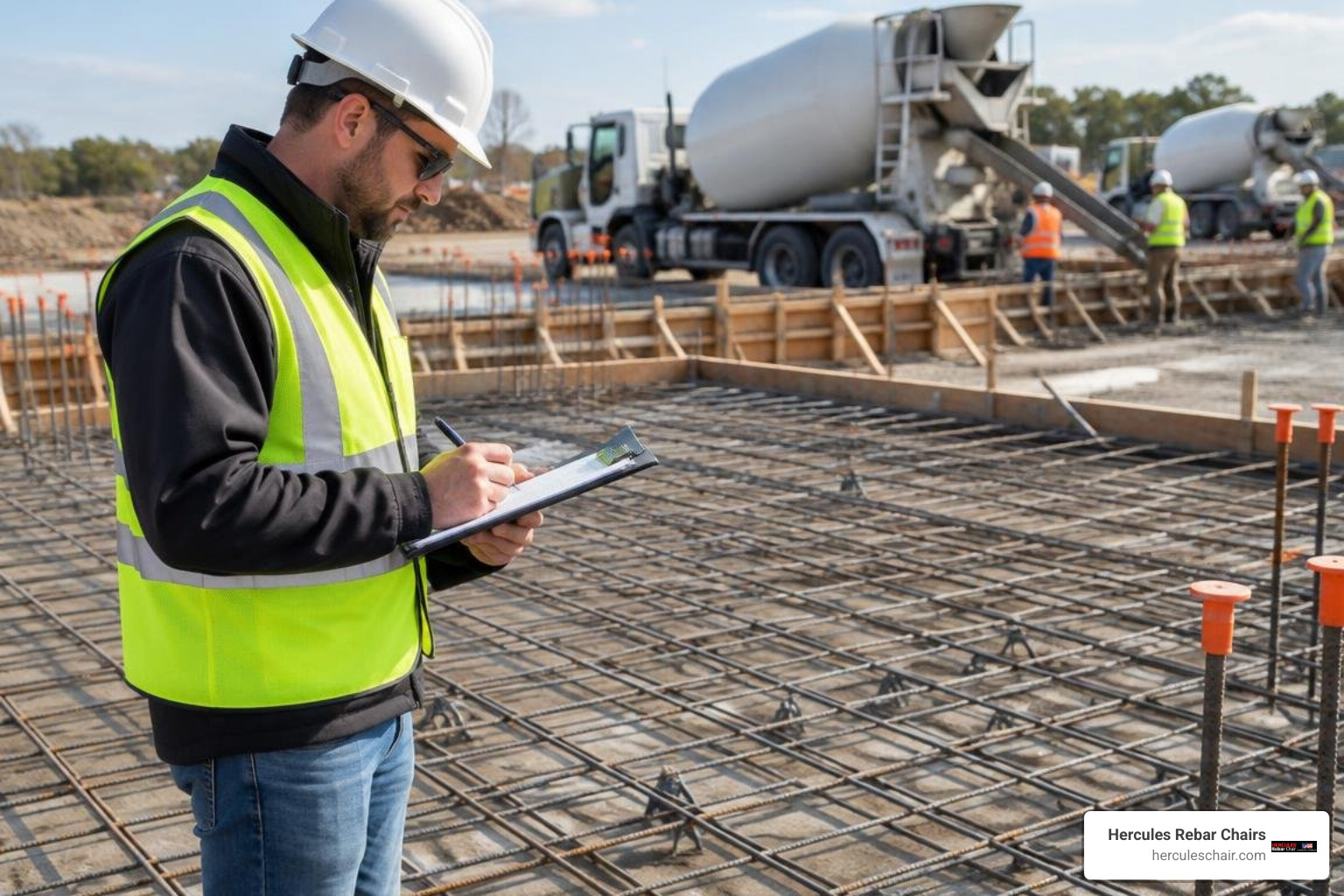 special inspector filling out a pre-pour inspection hold point checklist