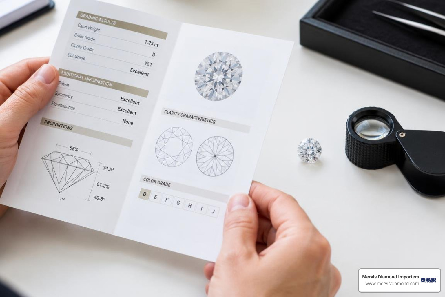 Diamond grading certificate inspection