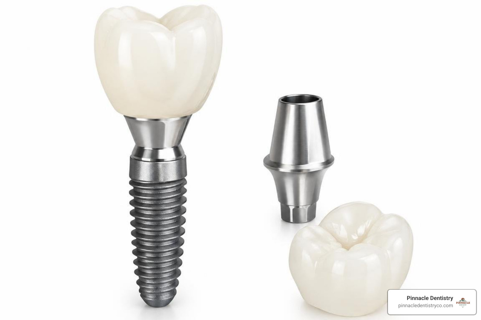 dental implant with abutment and crown model
