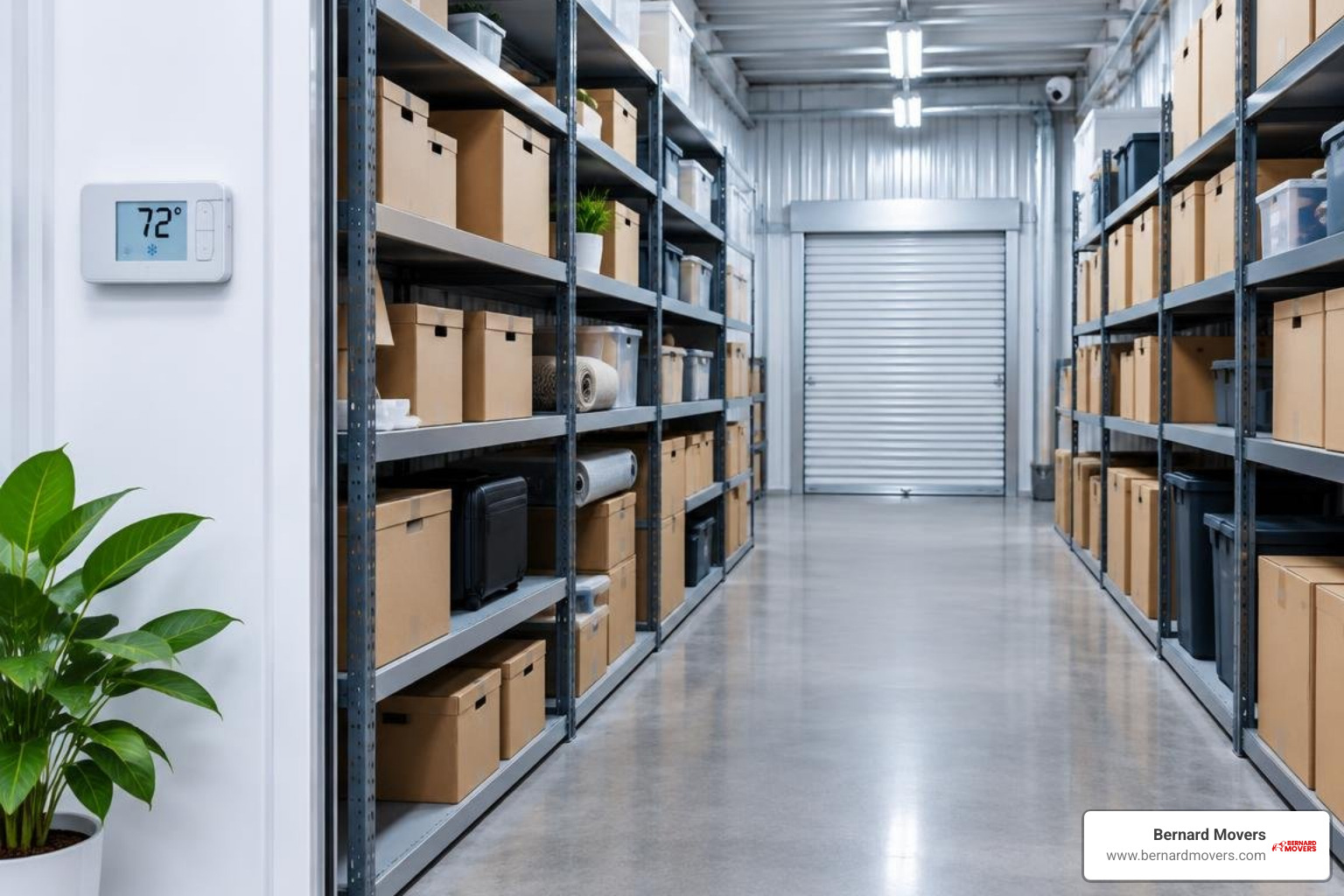 Climate-controlled warehouse storage facility