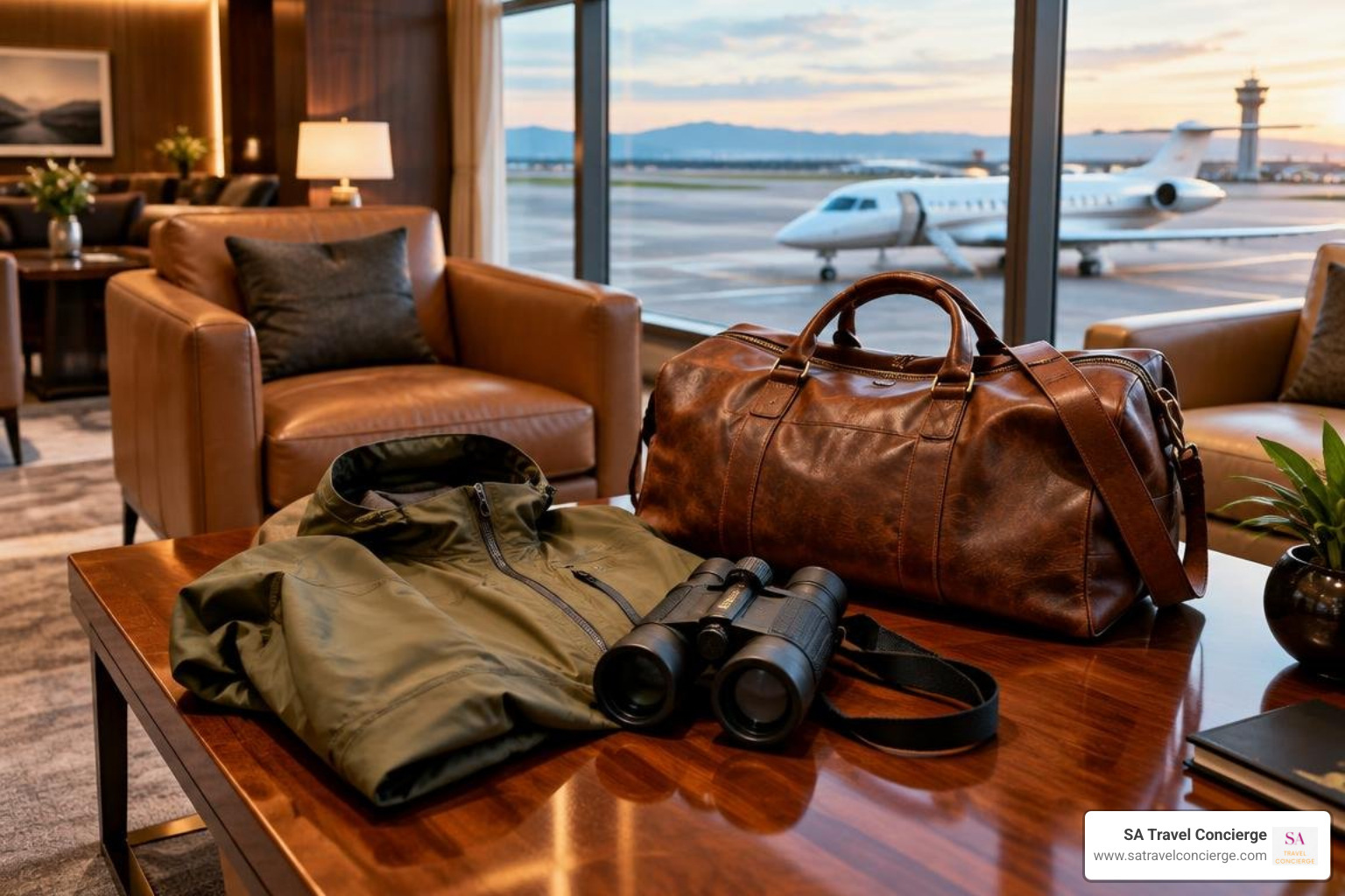 bespoke flight lounge and expedition gear staging