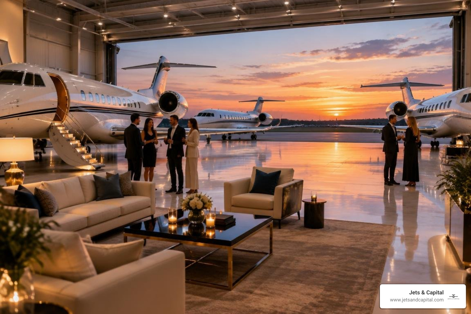 luxury hangar reception with private jets luxury hangar reception with private jets