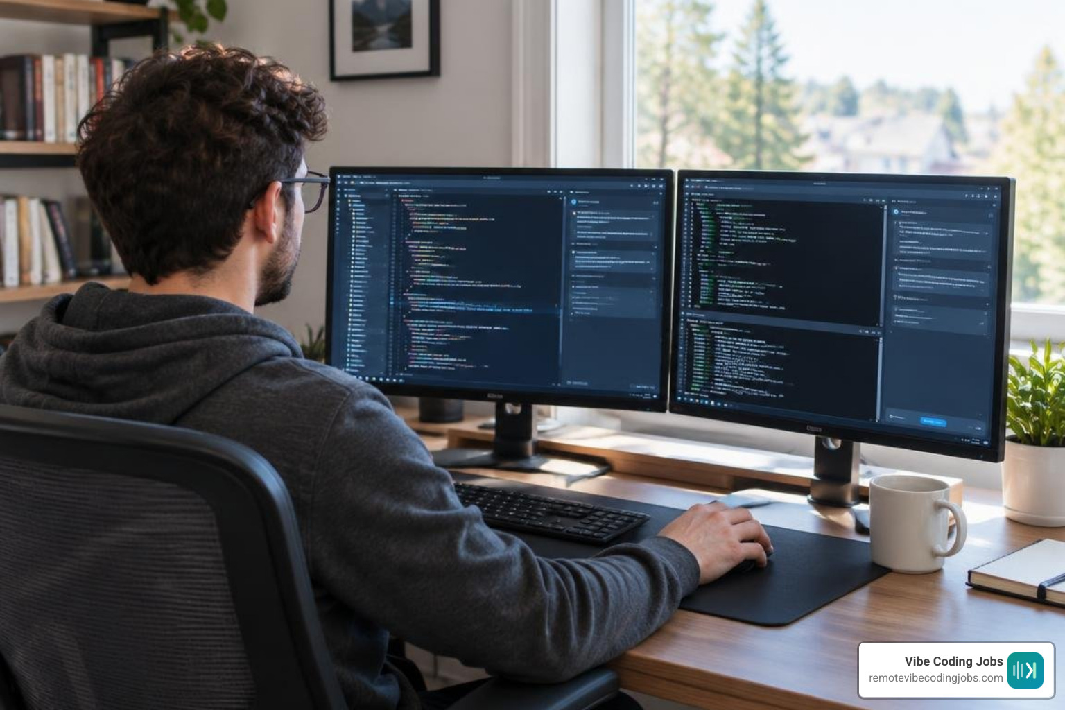 Developer workspace featuring AI-powered IDEs and terminal workflows