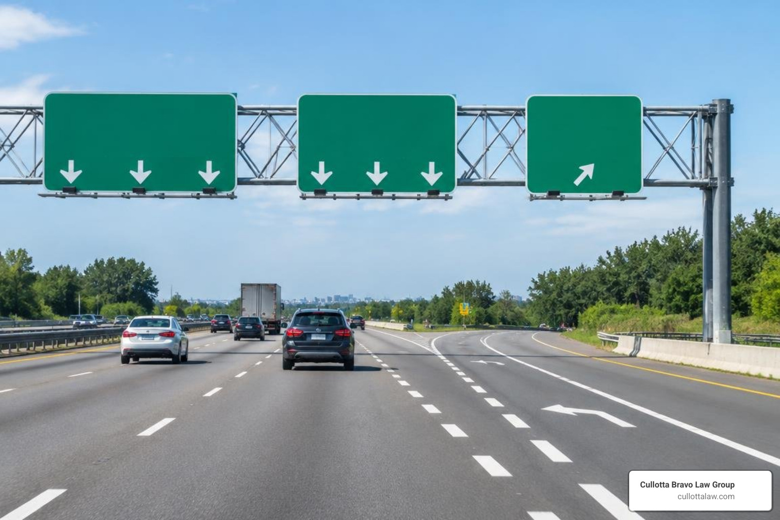 highway overhead signage and lane-drop pavement markings highway overhead signage and lane-drop pavement markings