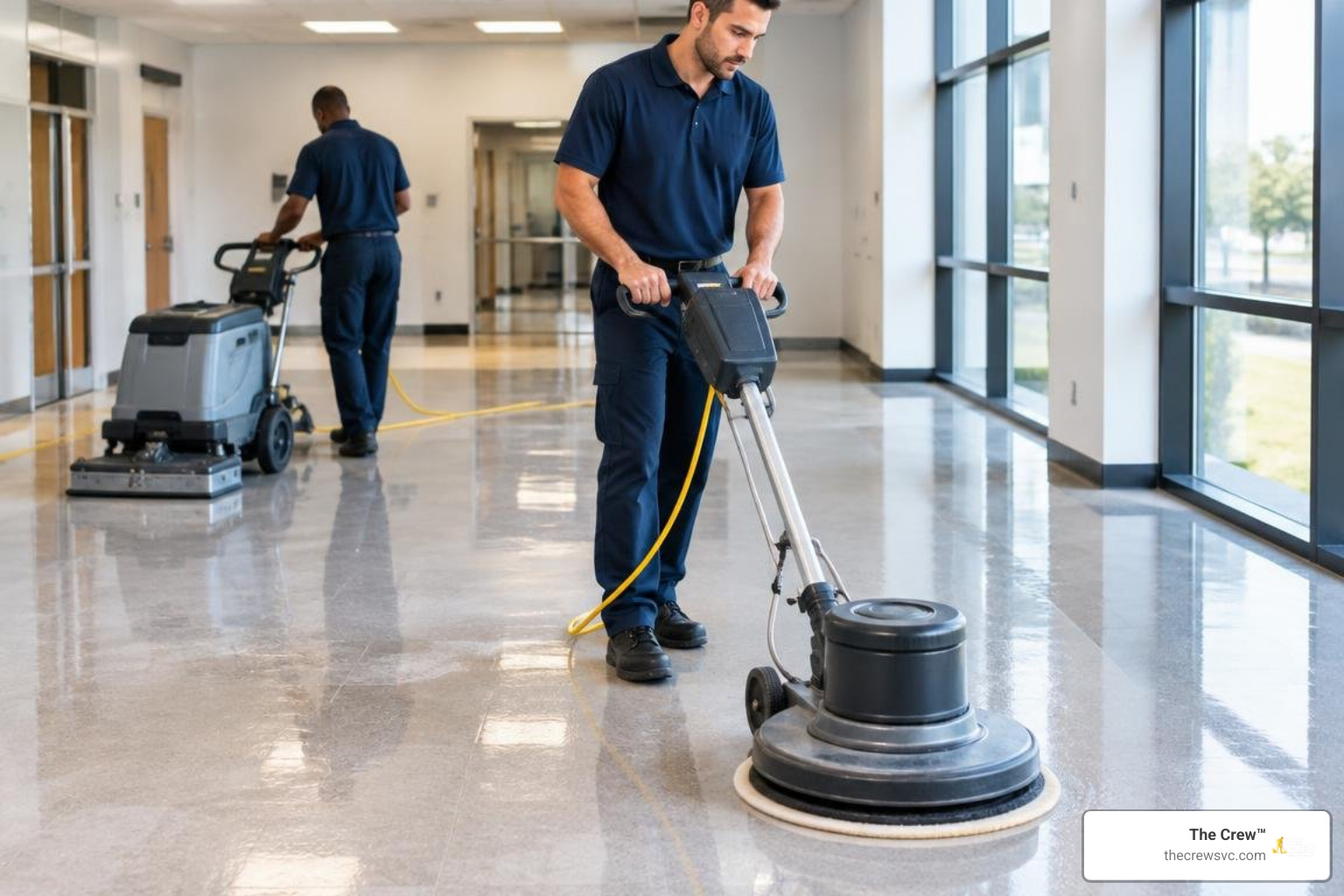 commercial floor stripping and high-speed buffing equipment