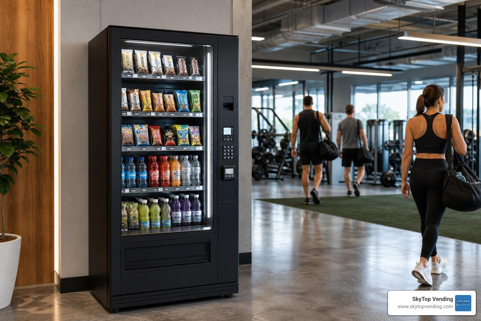 modern vending kiosk in a fitness facility lobby modern vending kiosk in a fitness facility lobby