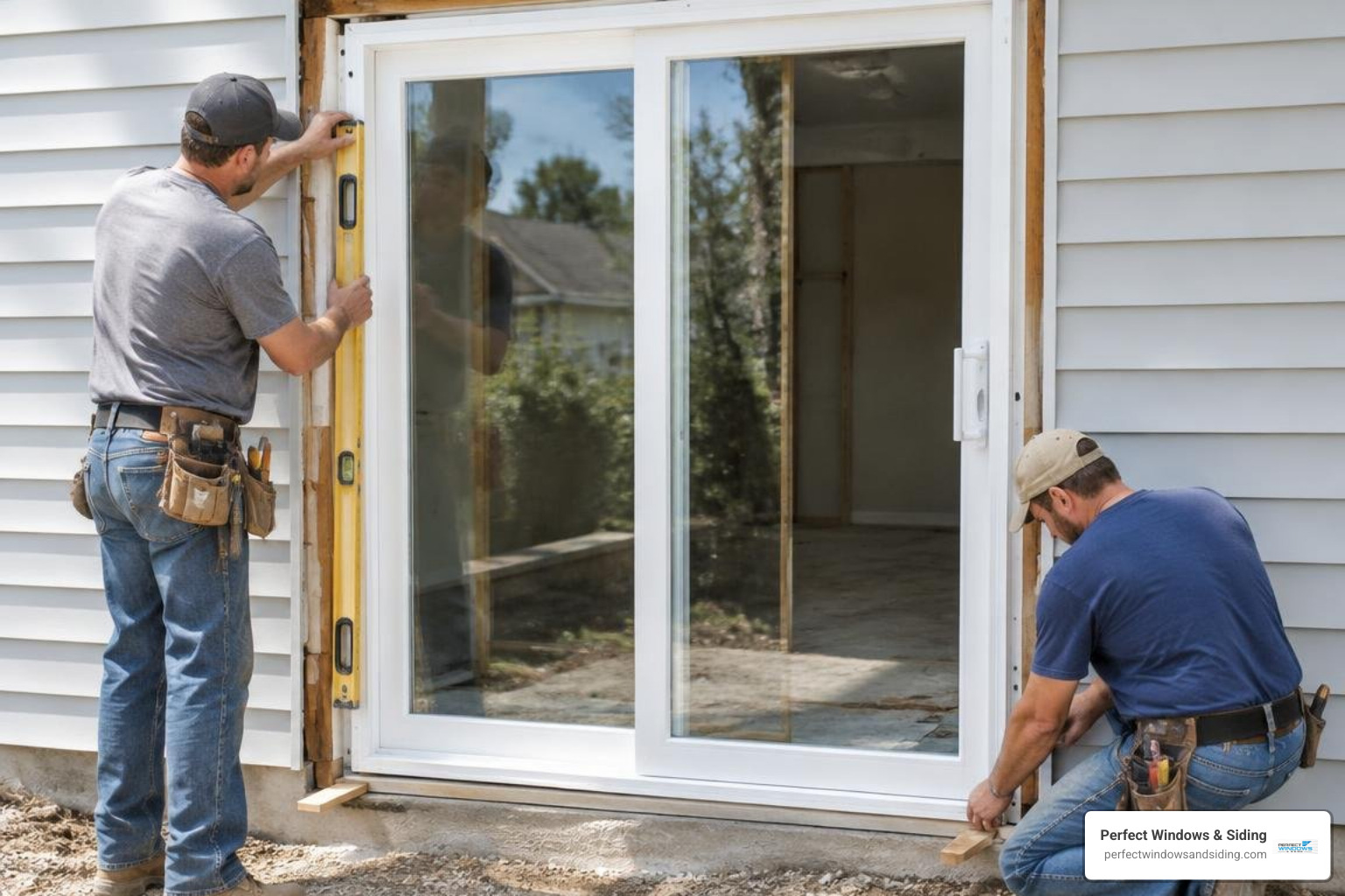 installing and leveling a new patio door frame in the rough opening installing and leveling a new patio door frame in the rough opening