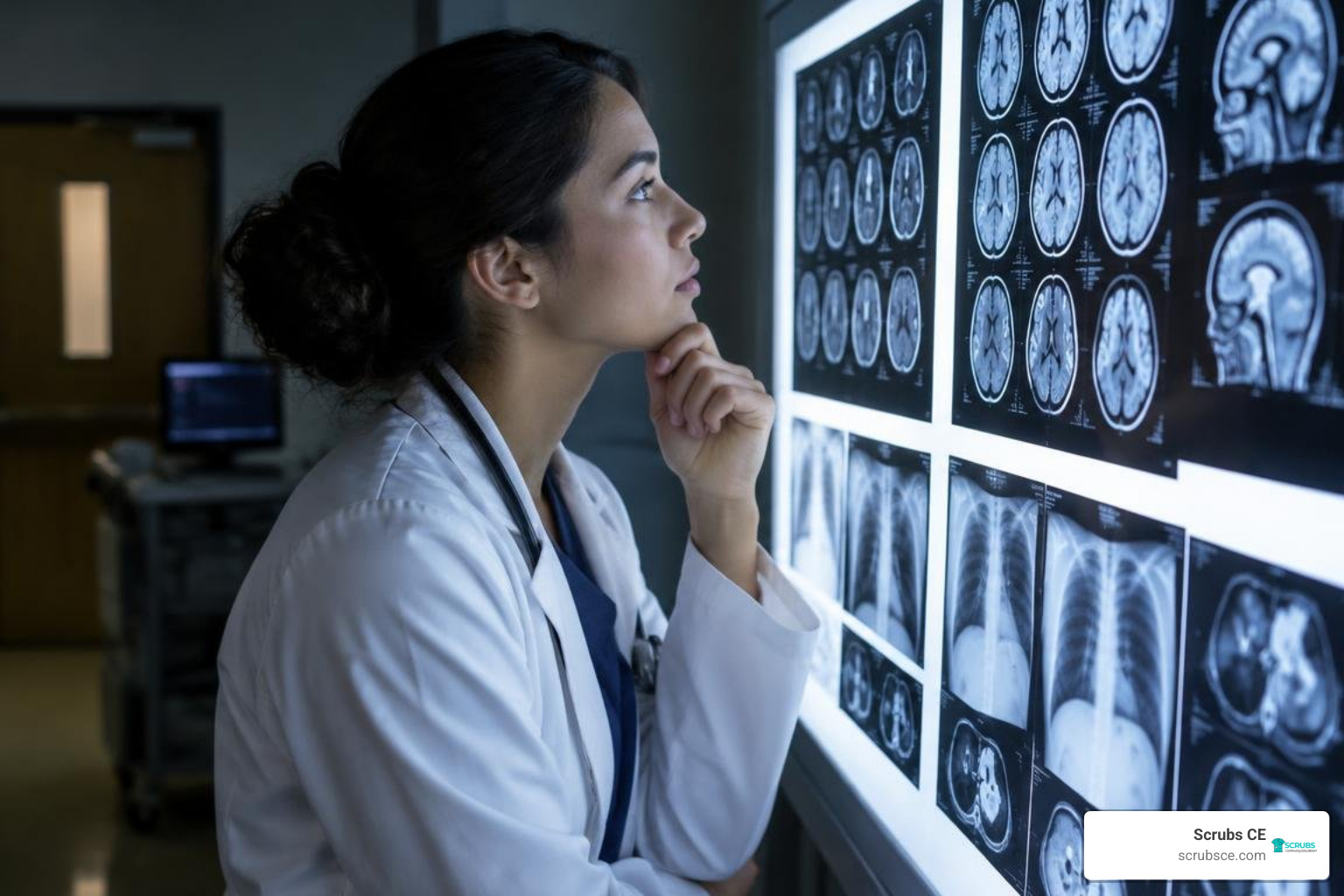medical student studying Radiology scans medical student studying Radiology scans