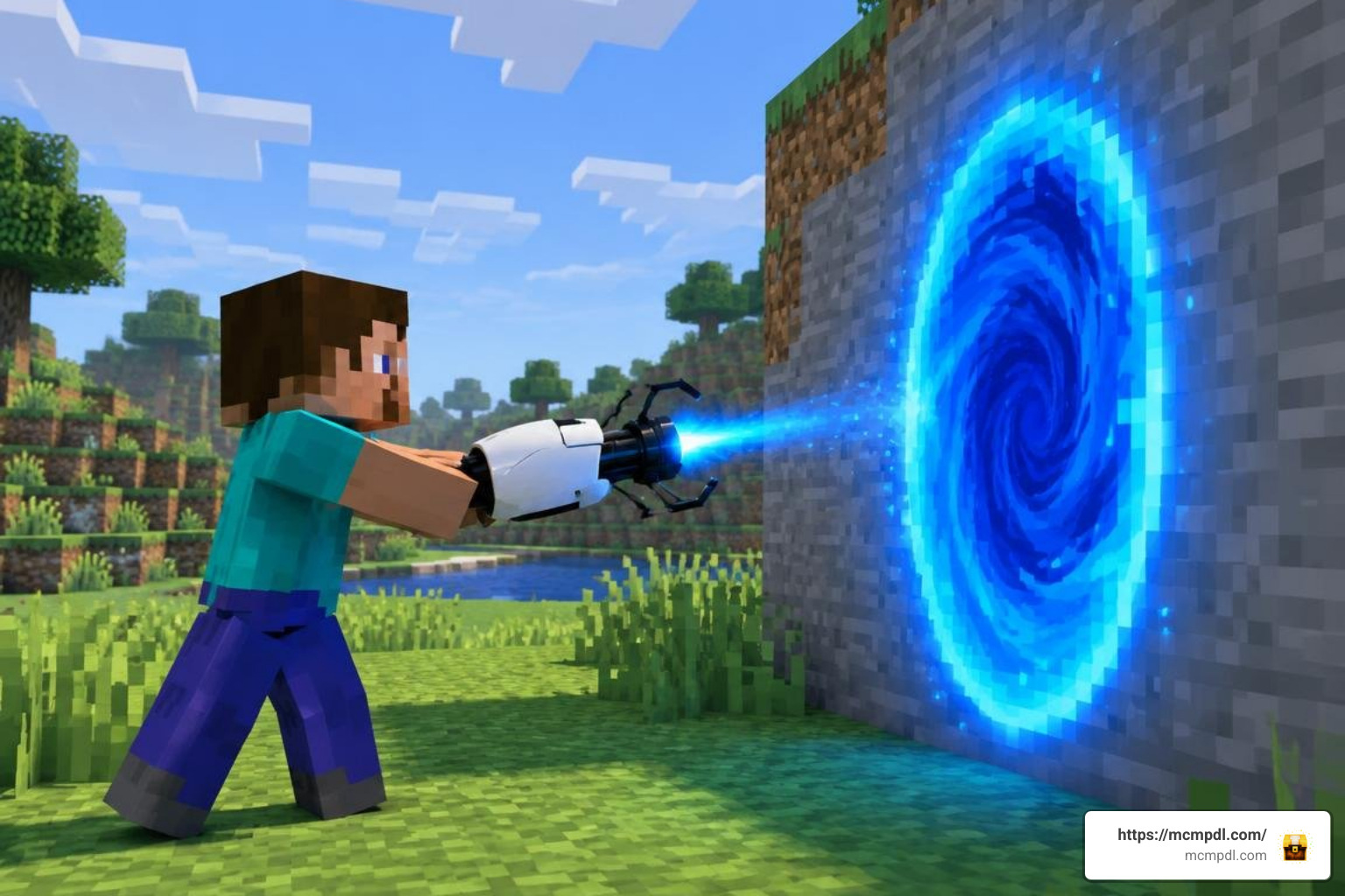 Minecraft portal gun firing Minecraft portal gun firing