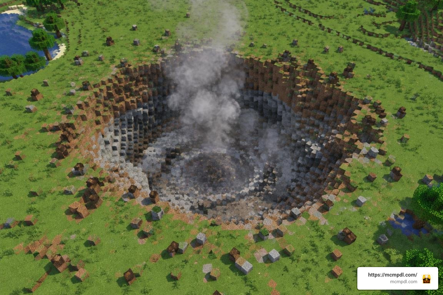 minecraft massive crater explosion radius test minecraft massive crater explosion radius test
