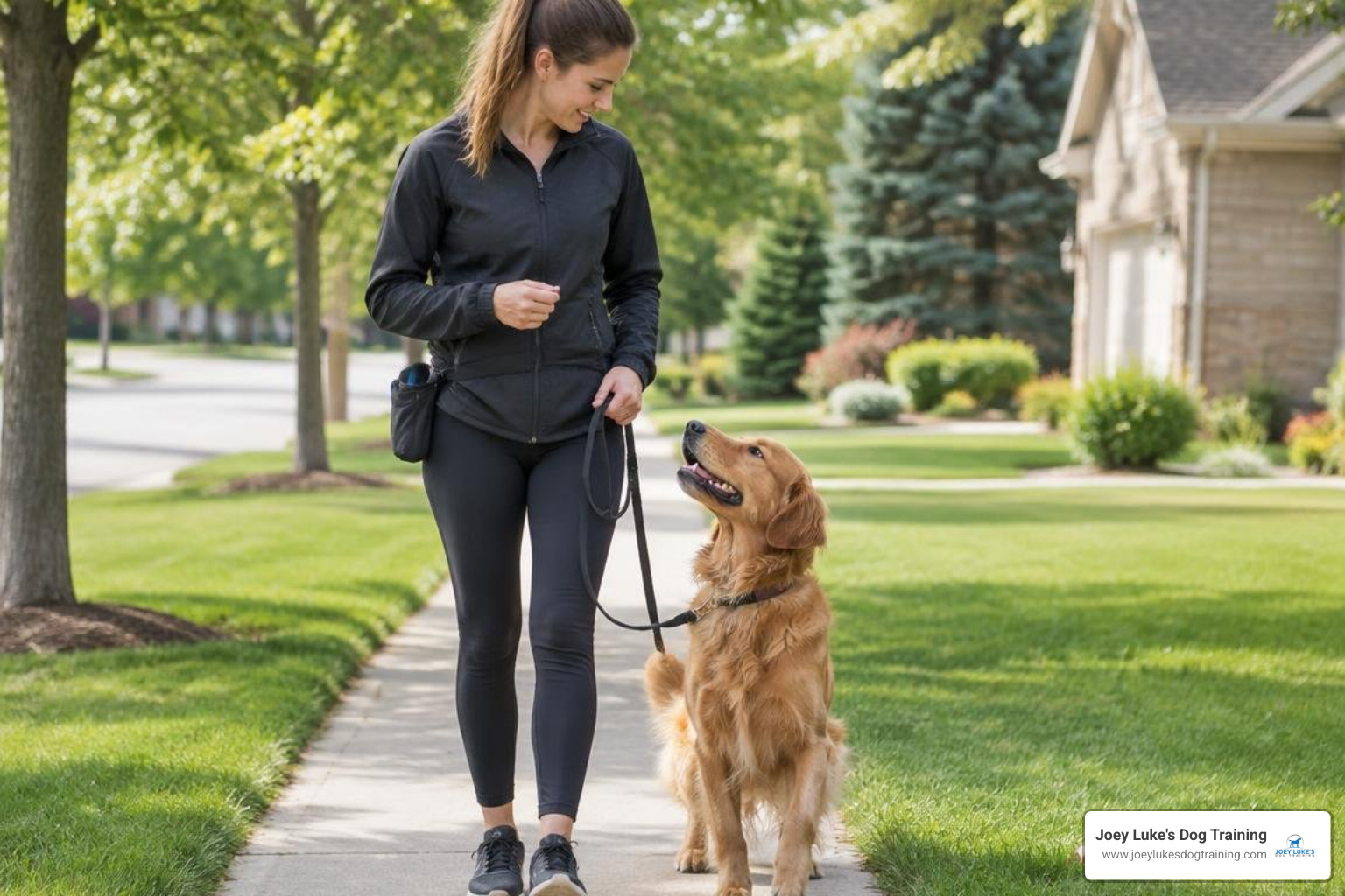 trainer working on outdoor leash communication trainer working on outdoor leash communication