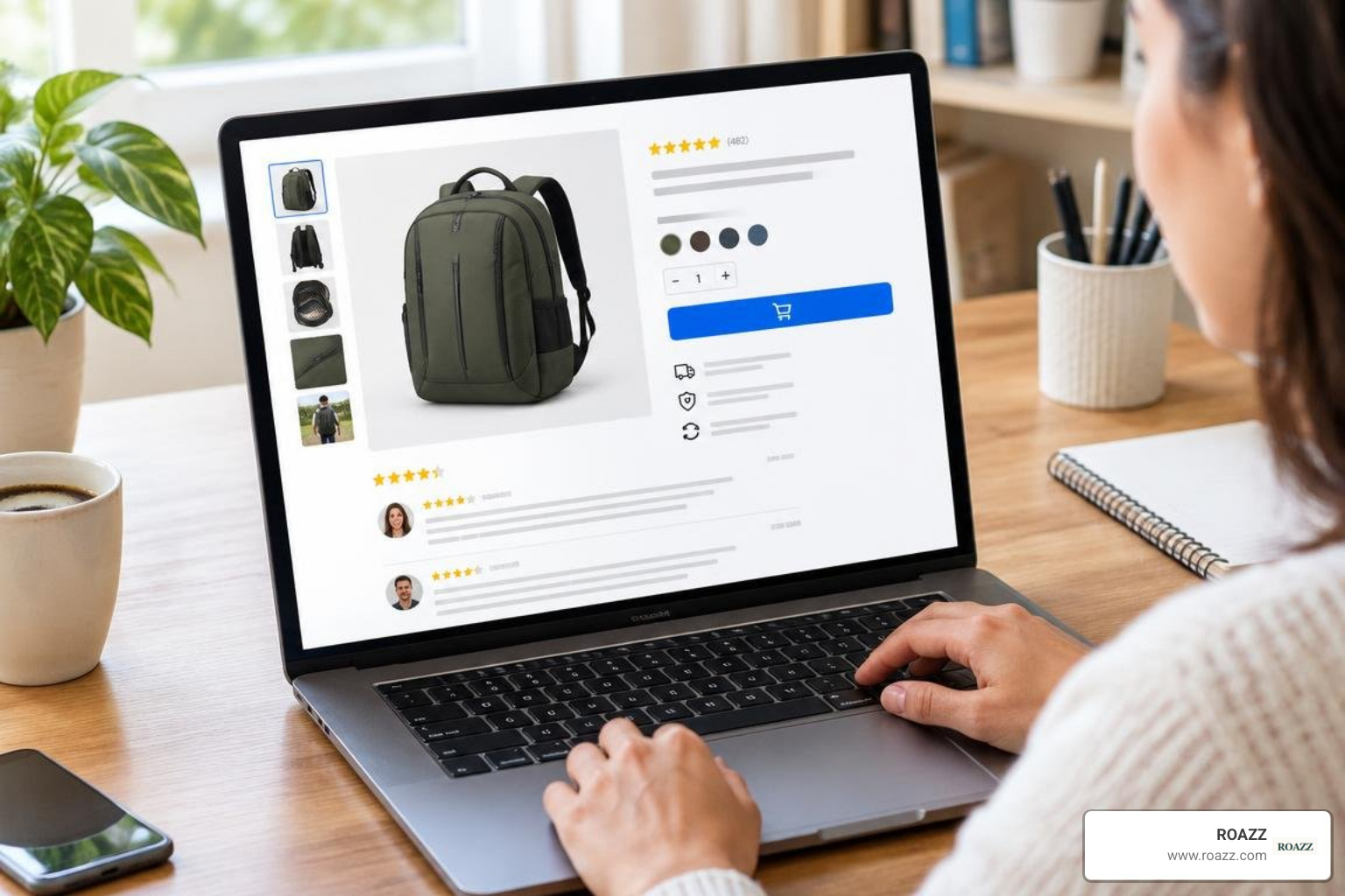High-converting ecommerce product page with rich visual assets, clear reviews, and clean CTA High-converting ecommerce product page with rich visual assets, clear reviews, and clean CTA