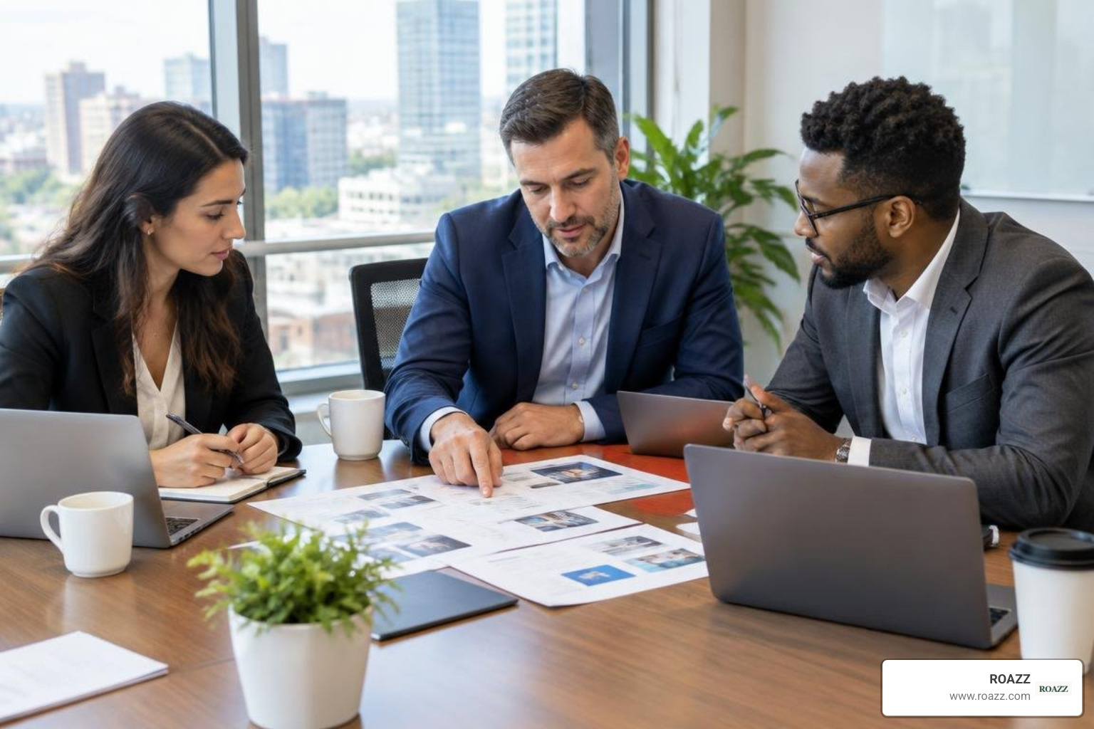 Marketing executives evaluating agency proposals