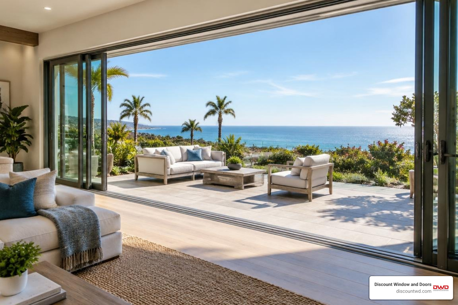 custom multi-slide glass doors opening to a private patio custom multi-slide glass doors opening to a private patio