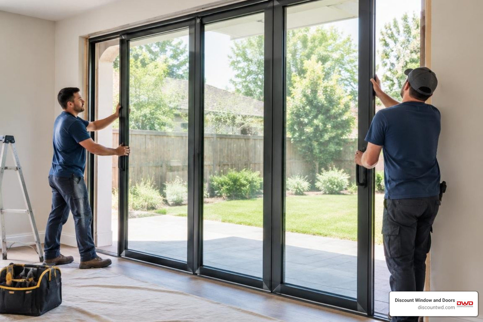 Low-E triple-pane glass multi-slide door installation Low-E triple-pane glass multi-slide door installation