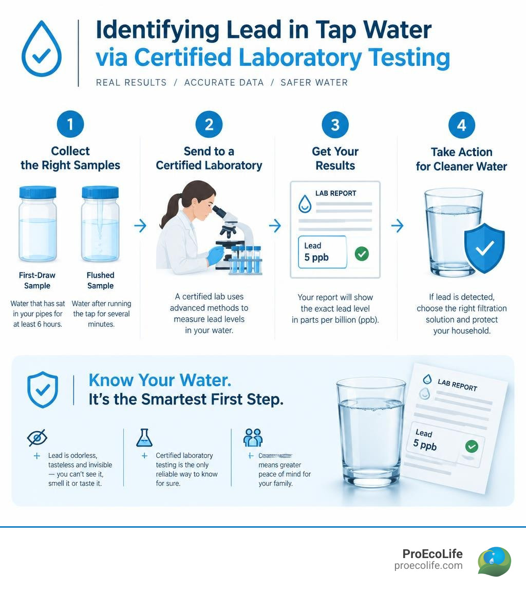 Infographic on identifying lead in tap water via certified laboratory testing infographic Infographic on identifying lead in tap water via certified laboratory testing infographic