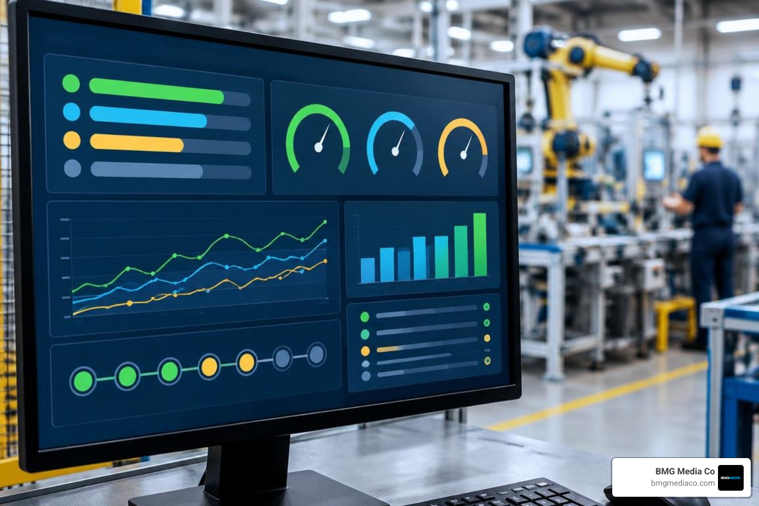 Real-time production tracking dashboard in a manufacturing portal