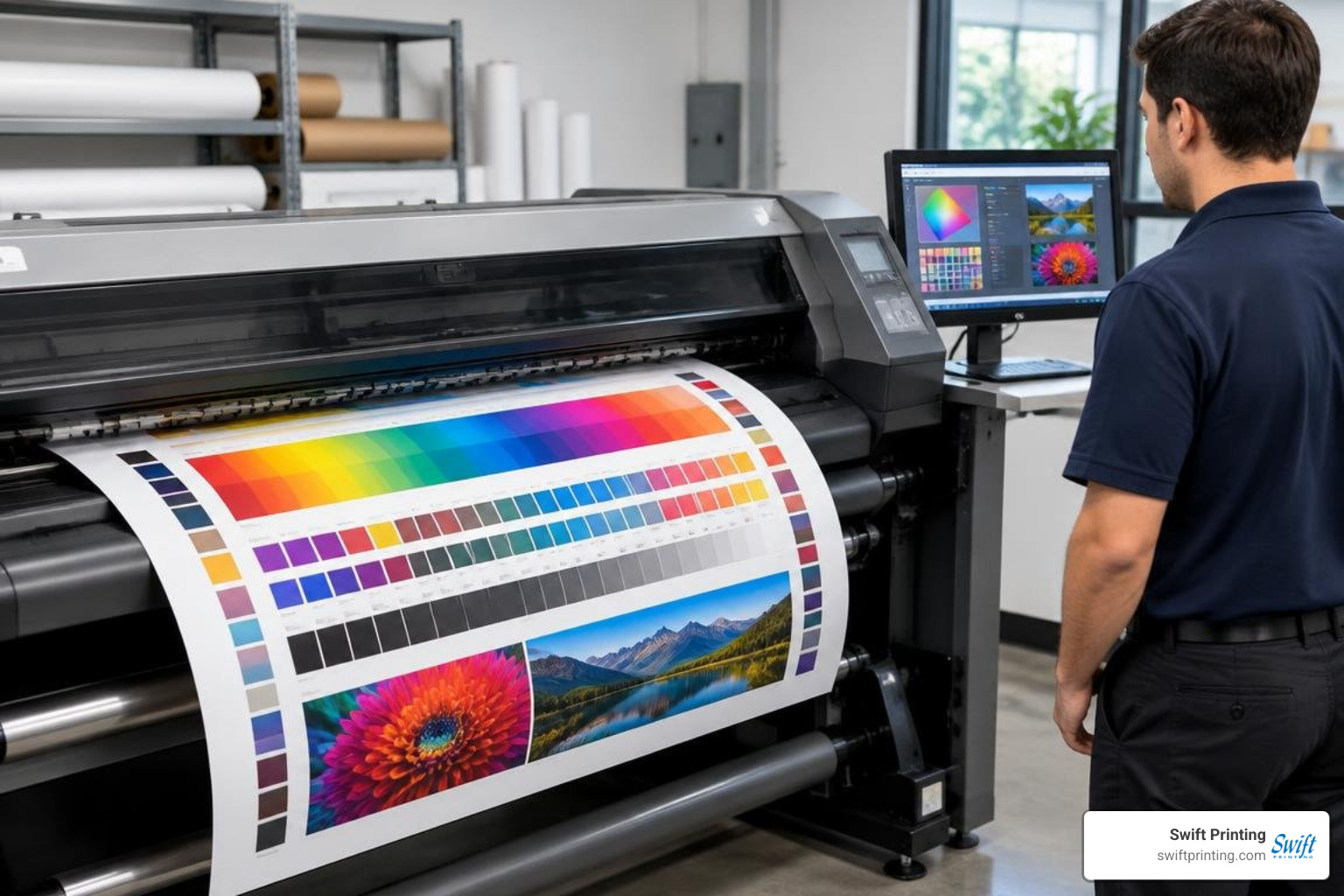 Precision color matching on a wide format press Precision color matching on a wide format press