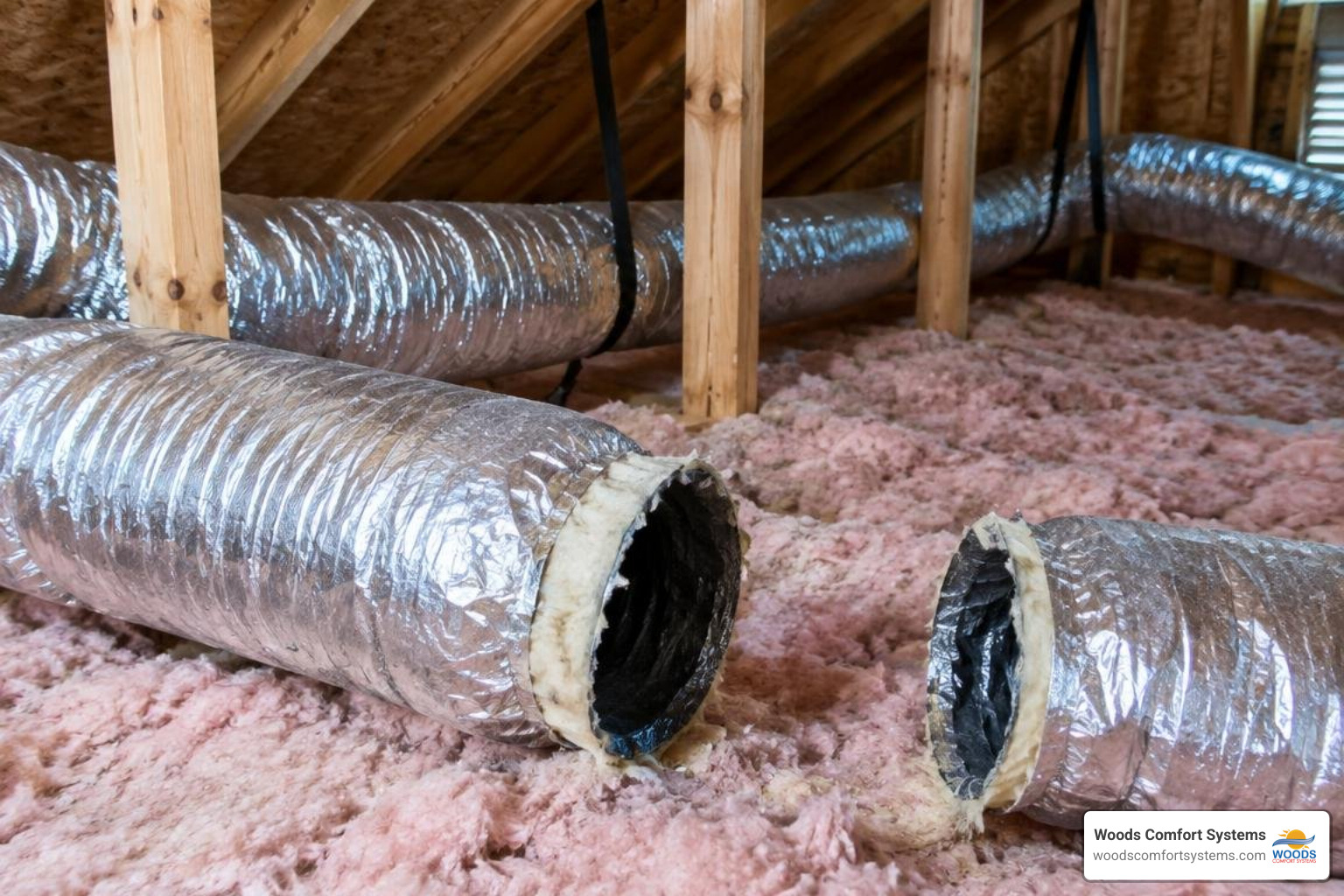 disconnected flex ductwork in an attic space disconnected flex ductwork in an attic space