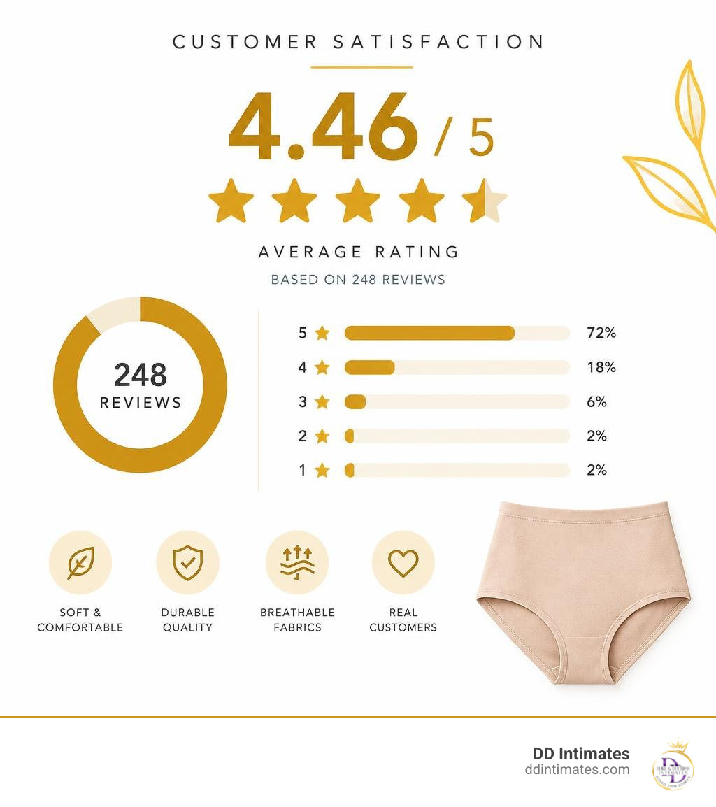 Customer satisfaction distribution: 4.46 out of 5 average rating across 248 reviews infographic