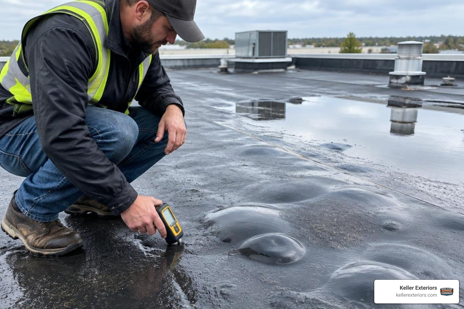 commercial roof moisture evaluation