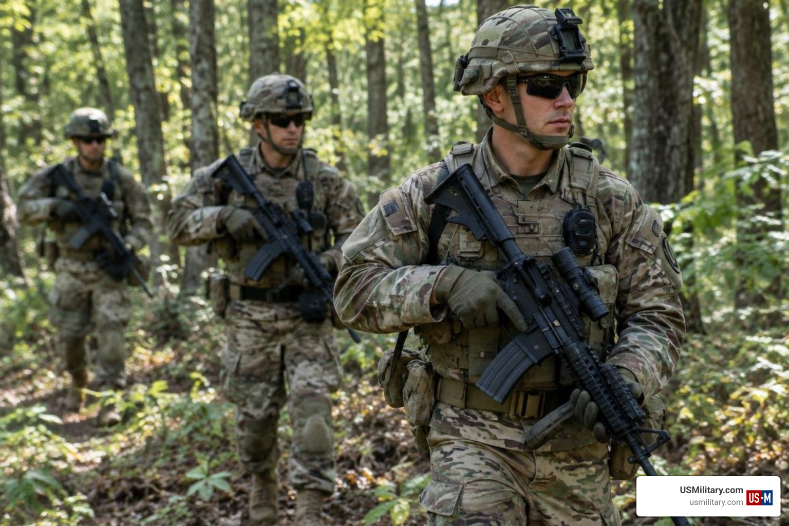 Active duty United States Army soldiers during field operations