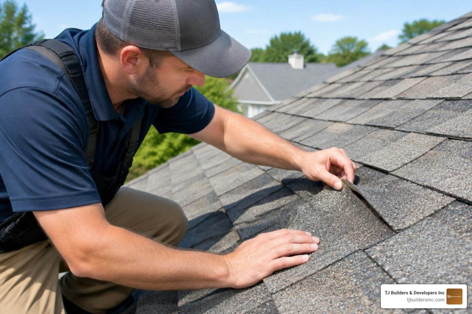 Tactile test square examination on architectural shingles Tactile test square examination on architectural shingles