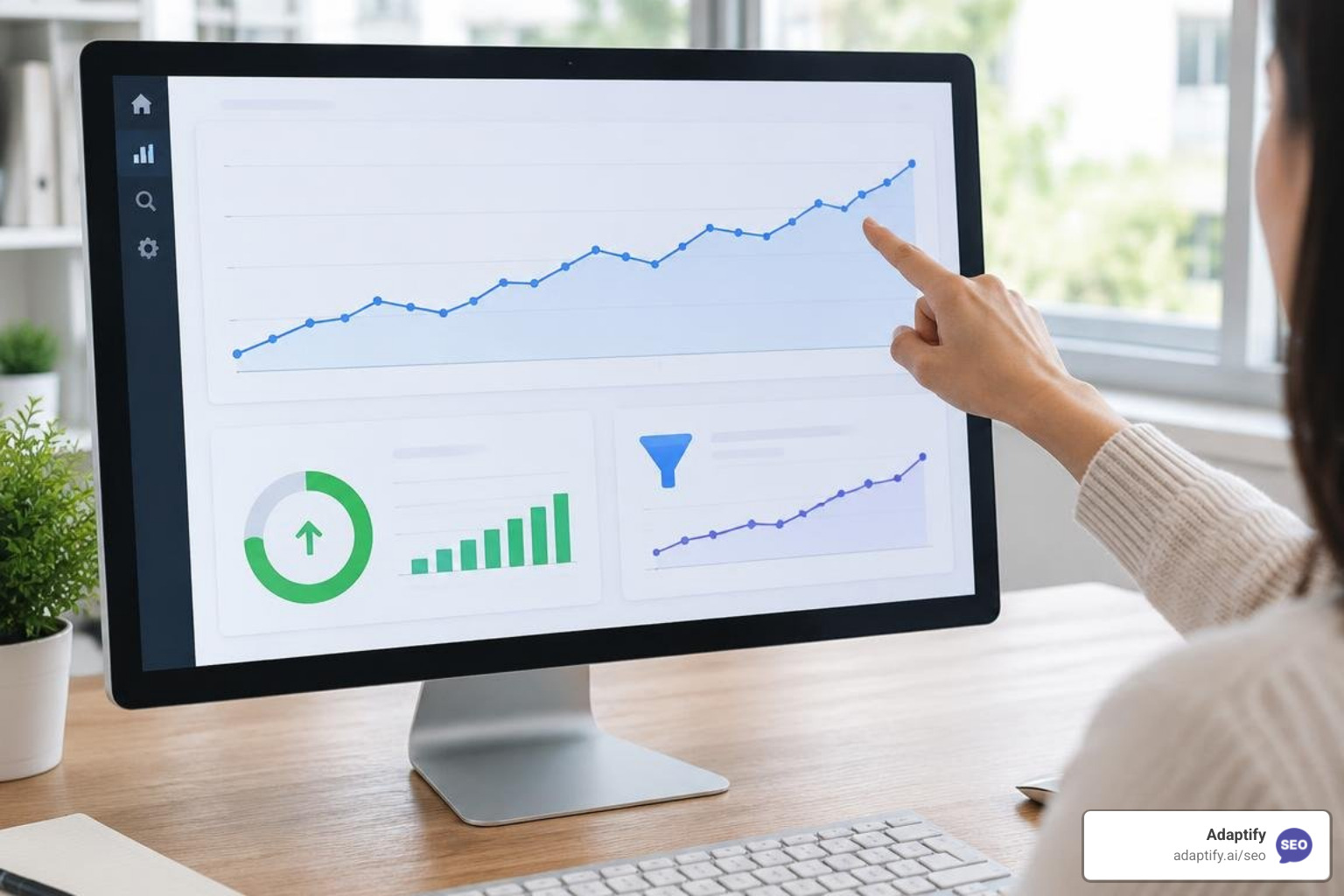 organic search traffic and conversion tracking graph