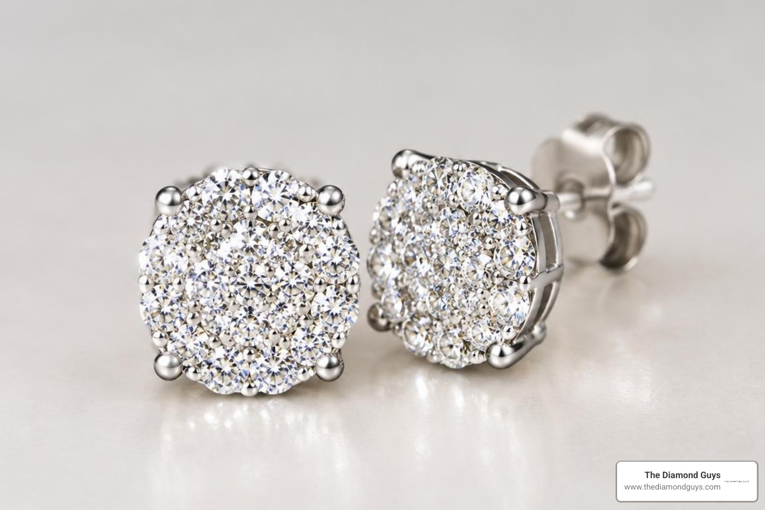 micro pave diamond studs catching light micro pave diamond studs catching light