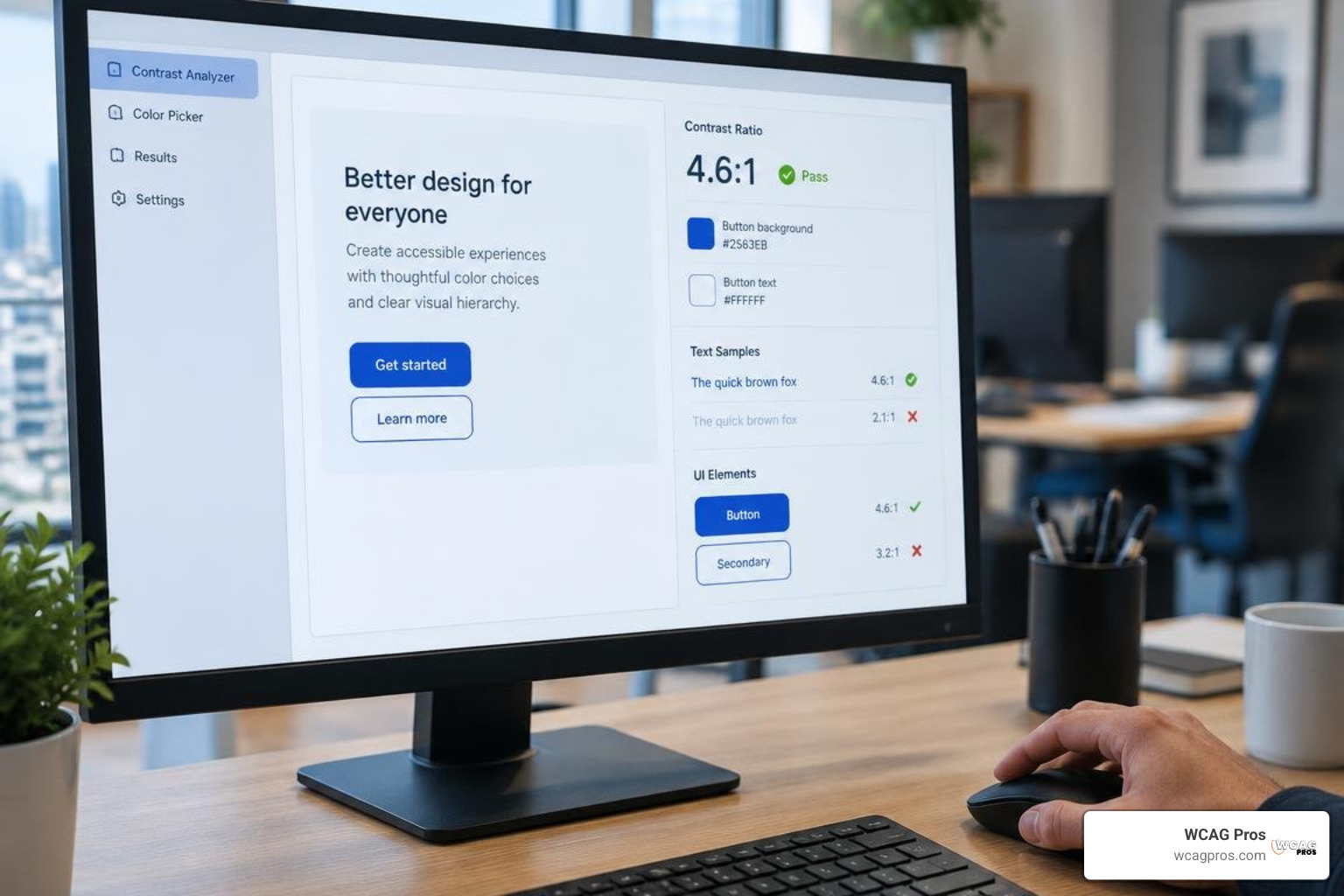 color contrast analyzer software inspecting button tokens and text color contrast analyzer software inspecting button tokens and text