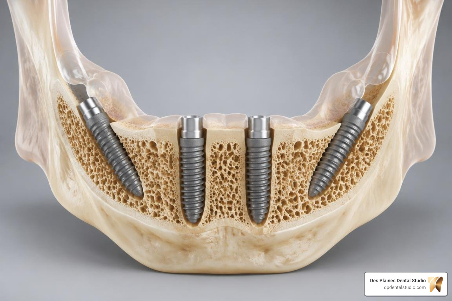 angled implant placement in the jawbone