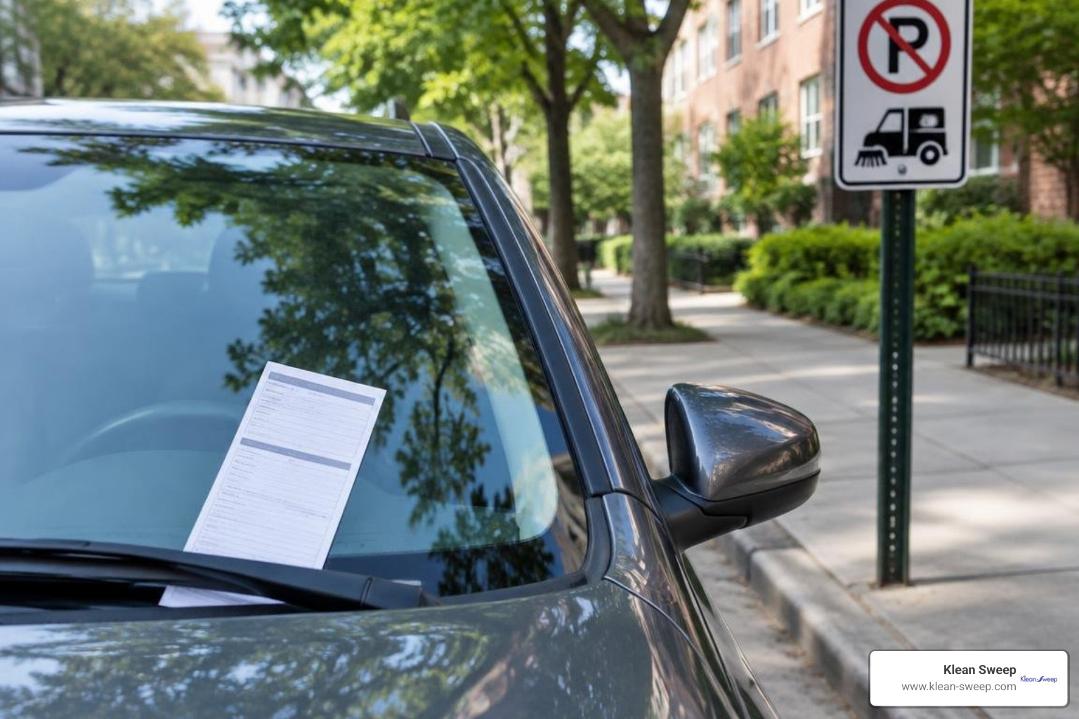 Commercial parking citation placed on vehicle windshield Commercial parking citation placed on vehicle windshield