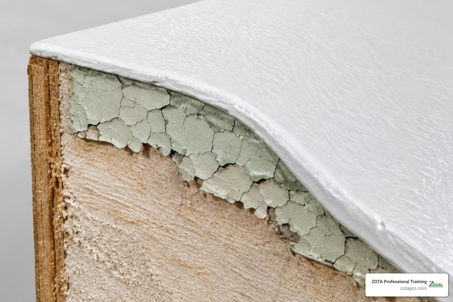 cross section of elastomeric barrier membrane over legacy lead paint cross section of elastomeric barrier membrane over legacy lead paint