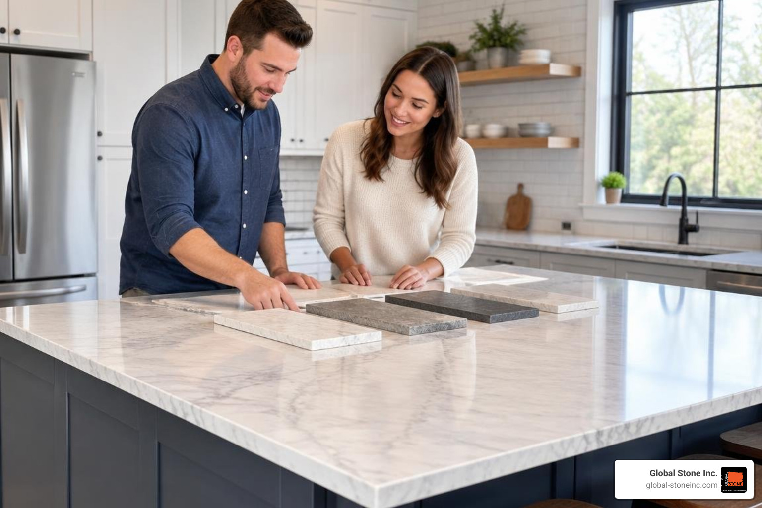 indoor natural stone slab showroom