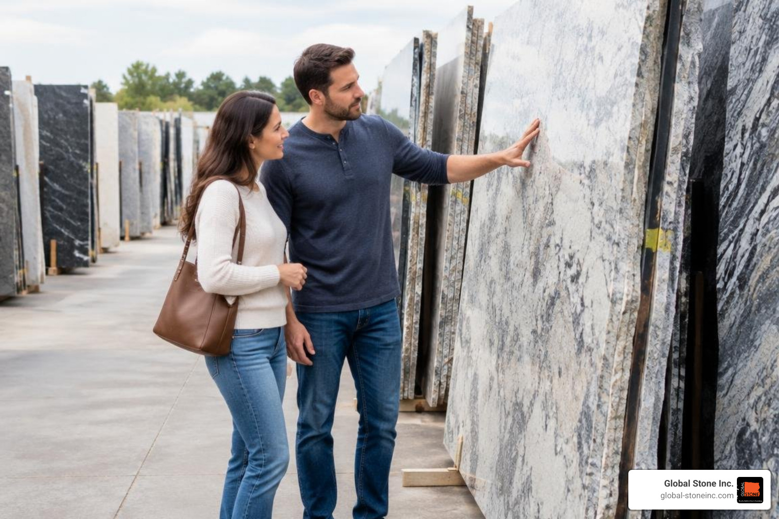 choosing stone slabs at a slab yard choosing stone slabs at a slab yard