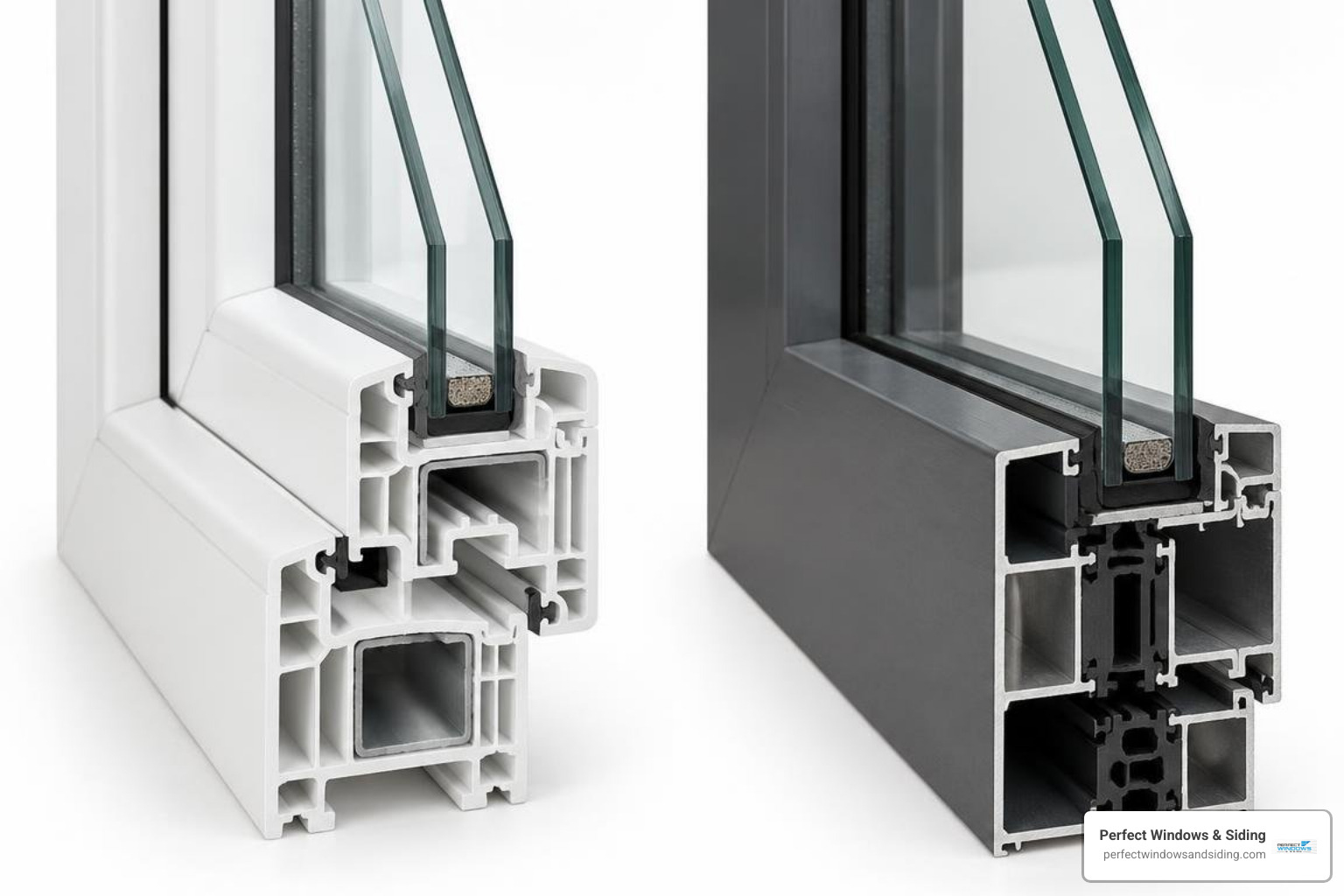 cross-section comparison of vinyl and thermally broken aluminum door frames cross-section comparison of vinyl and thermally broken aluminum door frames