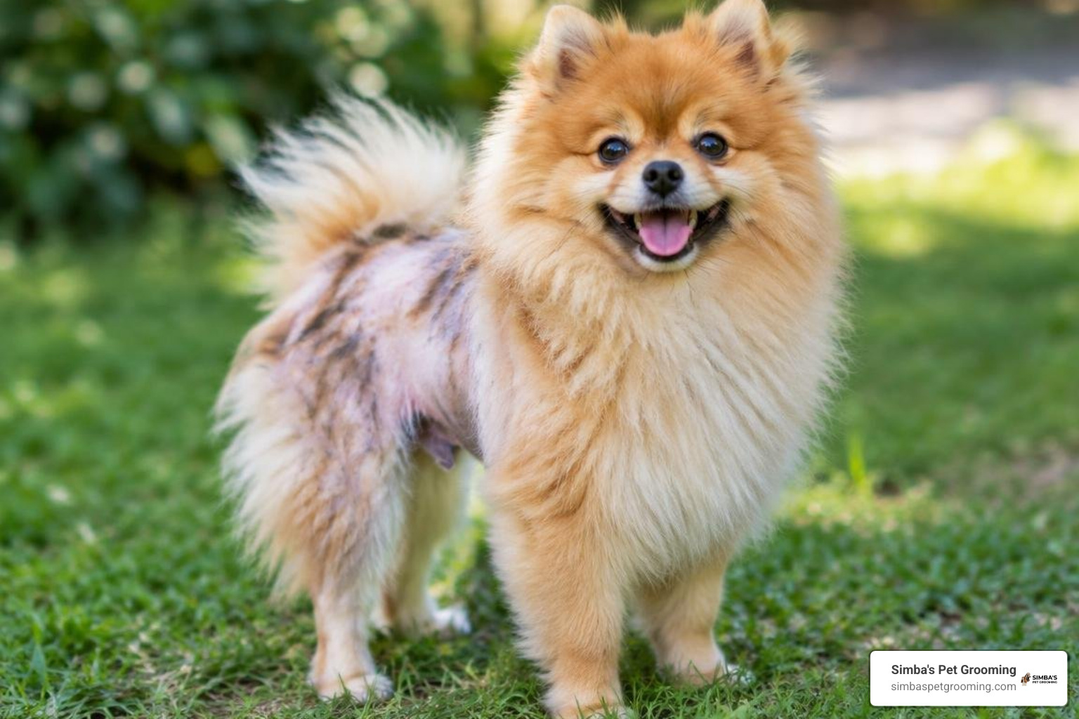 Stages of coat recovery and follicular regrowth in a Pomeranian Stages of coat recovery and follicular regrowth in a Pomeranian