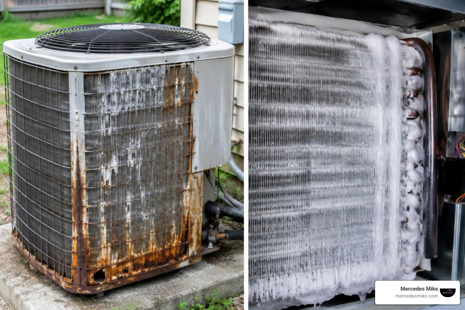 corroded condenser fins and frosted evaporator coil corroded condenser fins and frosted evaporator coil
