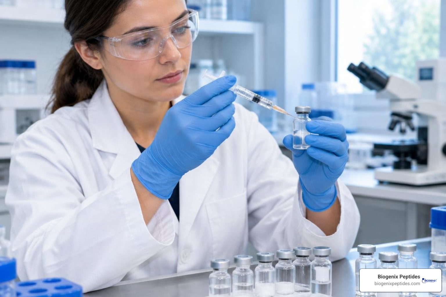 laboratory reconstitution and scientific handling of lyophilized peptide vials