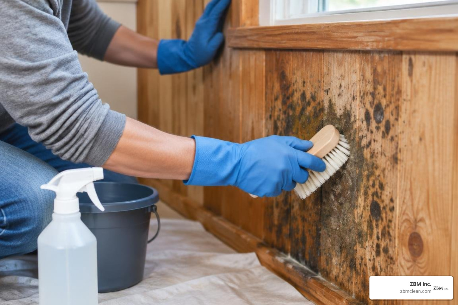 technician sanding framing lumber with HEPA dust containment technician sanding framing lumber with HEPA dust containment