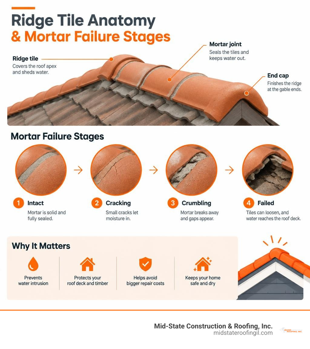 ridge tile anatomy and mortar failure stages infographic ridge tile anatomy and mortar failure stages infographic