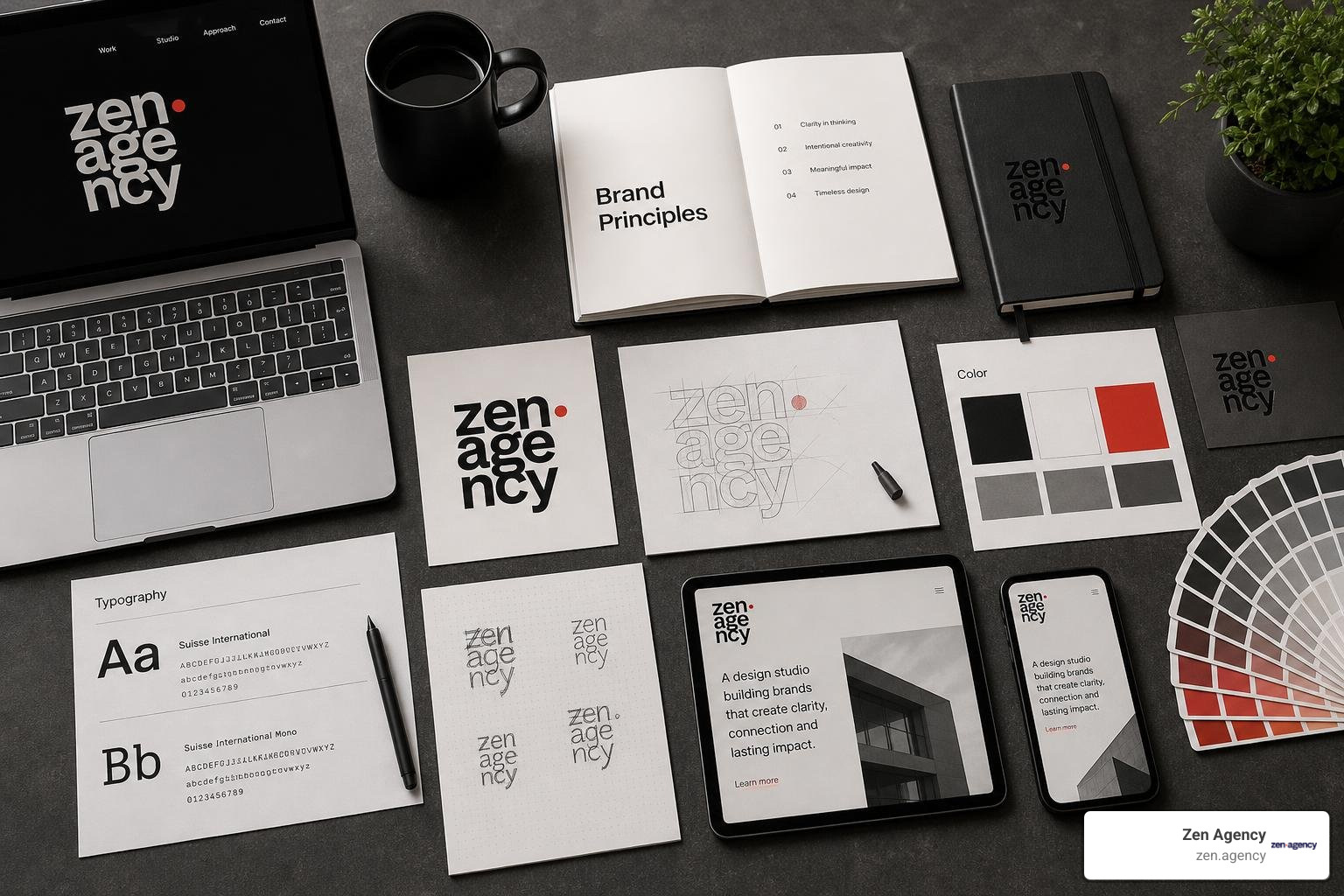 Multi-touchpoint brand architecture and design system layout Multi-touchpoint brand architecture and design system layout