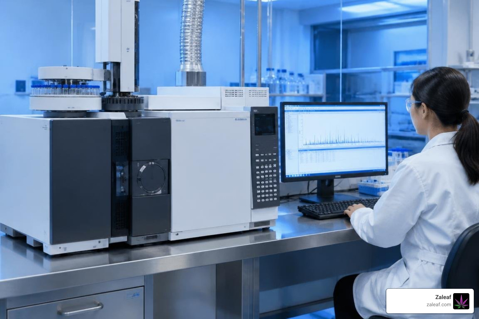 laboratory gas chromatography mass spectrometry setup