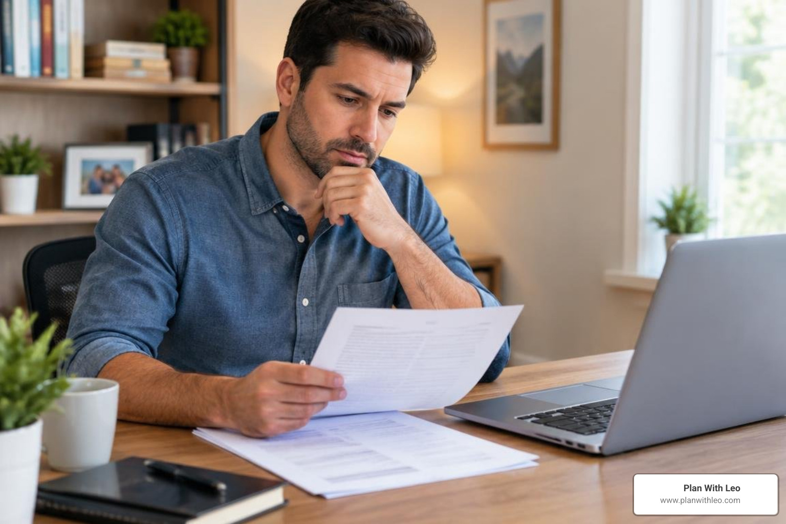 parent reviewing policy documents and insurance options at a desk parent reviewing policy documents and insurance options at a desk