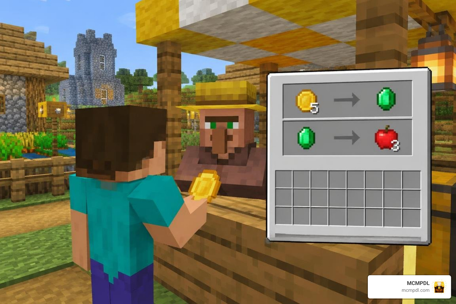 Minecraft Bedrock player purchasing items with virtual currency