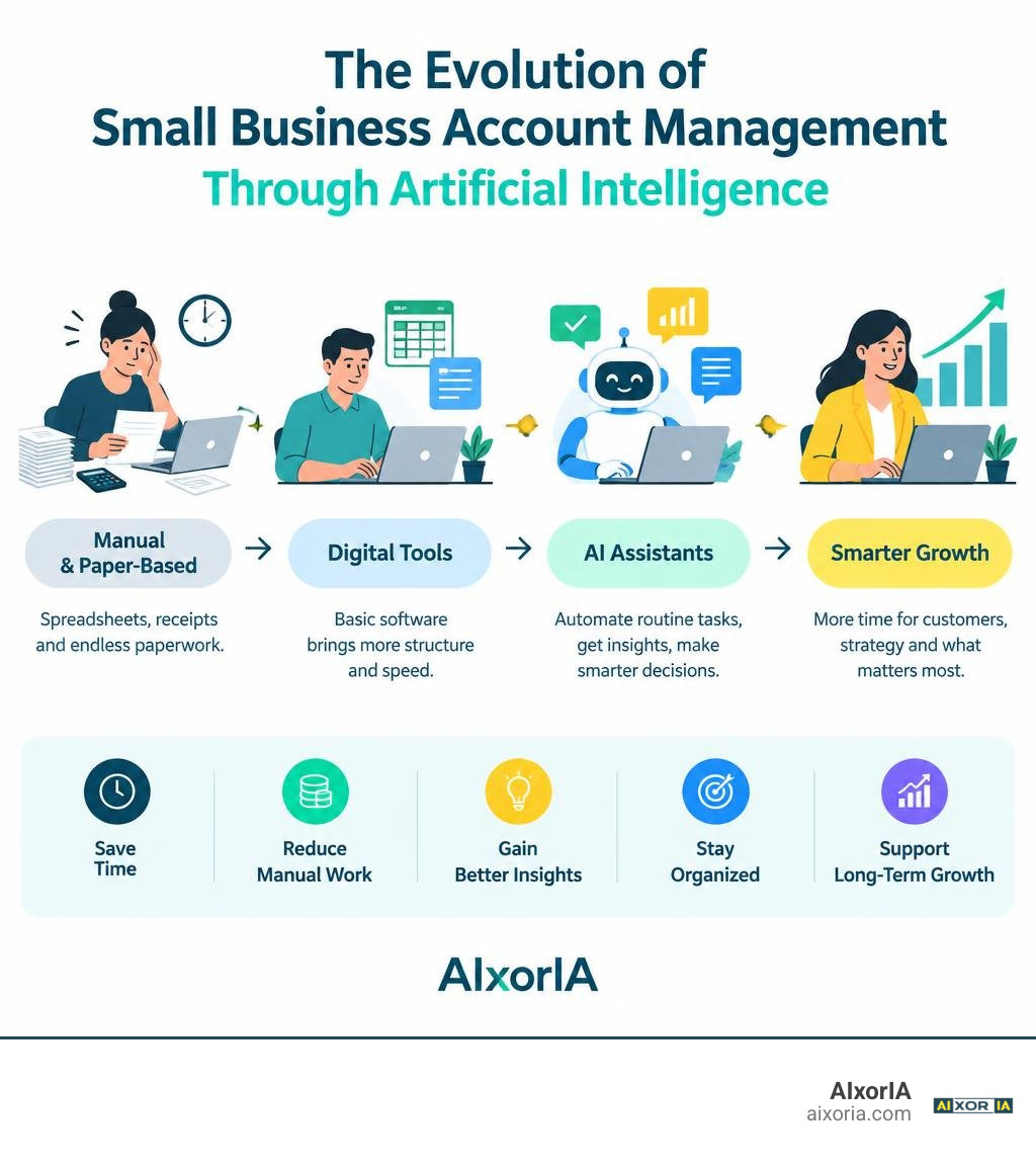 evolution of small business account management through artificial intelligence infographic