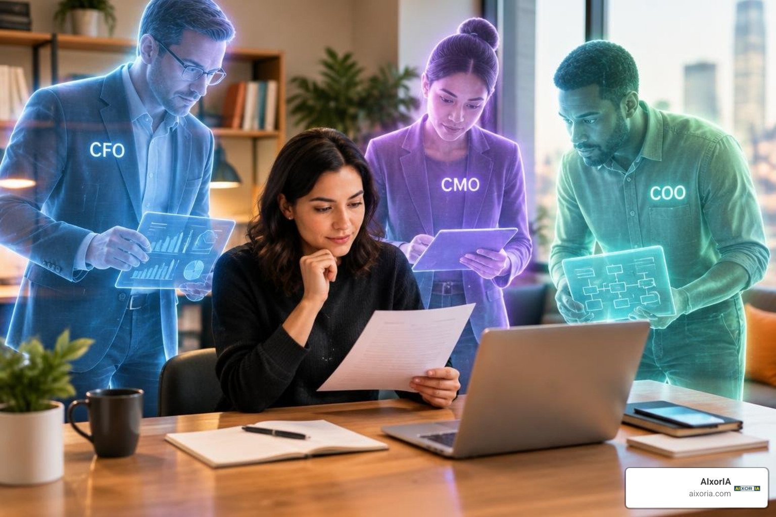 multi-agent executive team workflow integrating financial data and business strategy